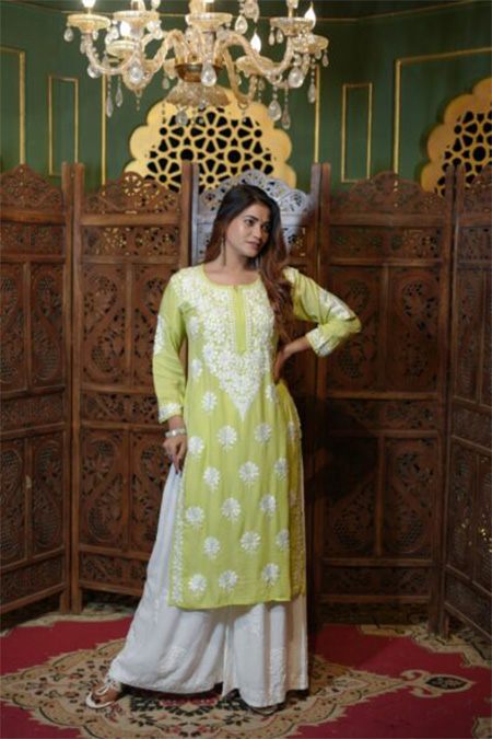 chikankari premium modal kurta