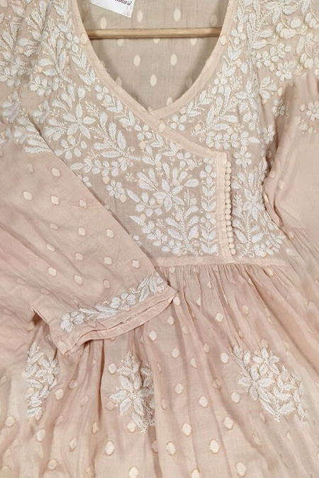 Chikankari dobby cotton nyra kurta