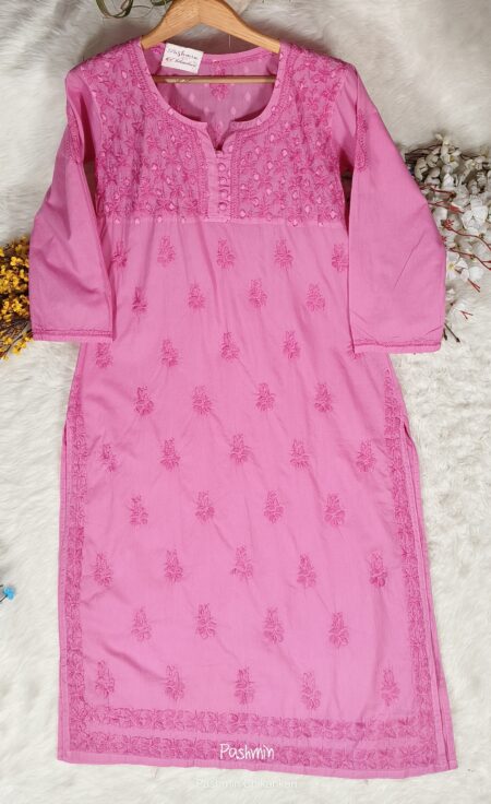 Chikankari Dobby Cotton Back Work Kurta