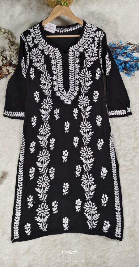 Chikankari Floral Bel Modal Cotton Kurta