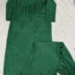 Chikankari Muslin Kurta Set With Mukaish - M, Green