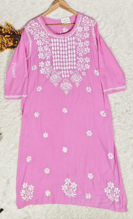 Chikankari Modal Cotton Ghaaspatti Kurta