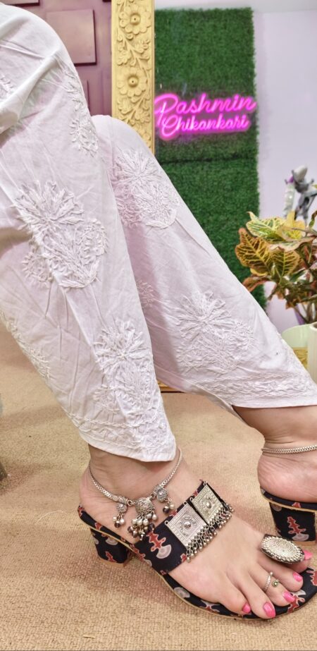 White Chikankari Cotton Dhoti Salwar