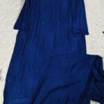 Chikankari Muslin Kurta Set With Mukaish - XL, Royal Blue
