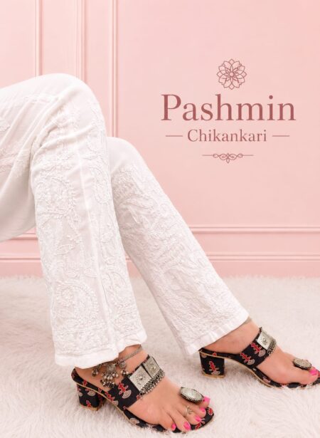 White Chikankari Modal Shadow Work Pant