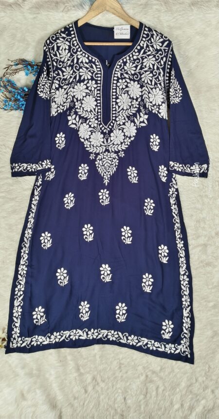 Blue Chikankari Premium Modal Kurta