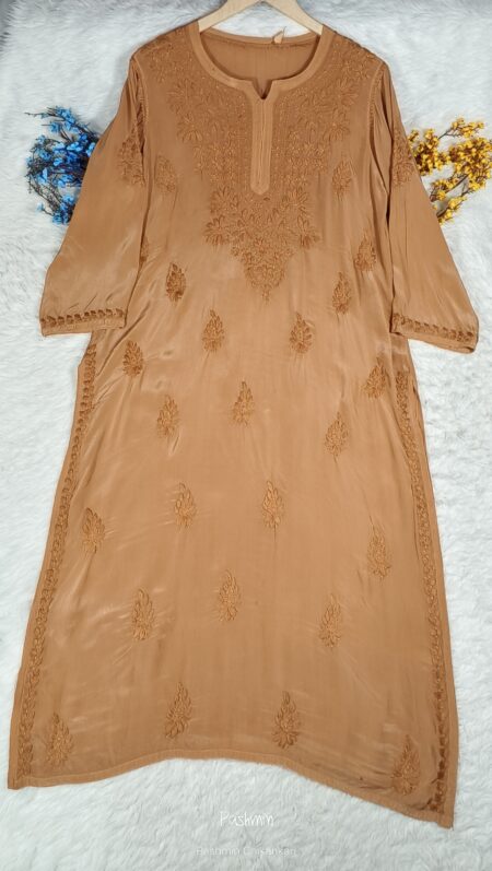 Chocolate Brown Crape Kurta