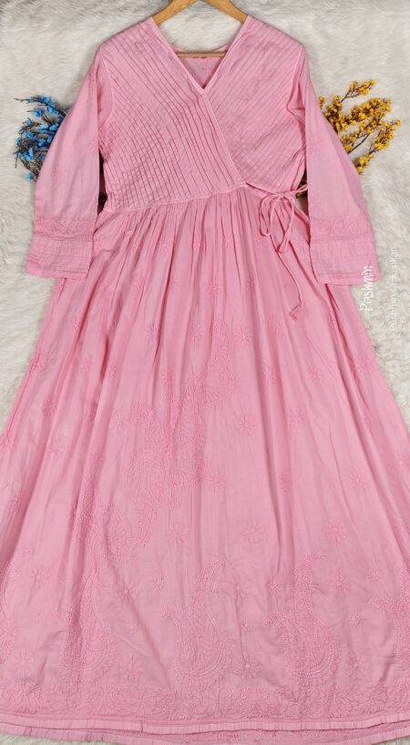 Chikankari Pintex Work Cotton Gown