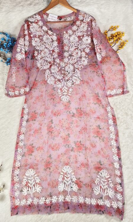 Chikankari Organza Kurta