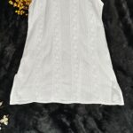 Chikankari Sleeveless Pintex Work Cotton Top - 3XL, white