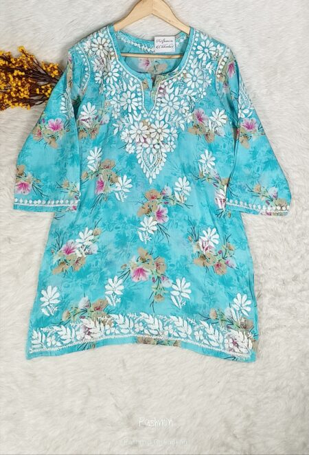 Chikankari Multi-Print Cotton Top