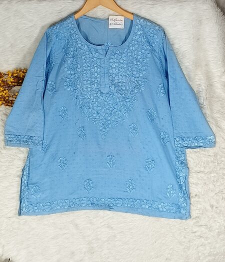 Chikankari Dobby Cotton Ghaaspatti Top