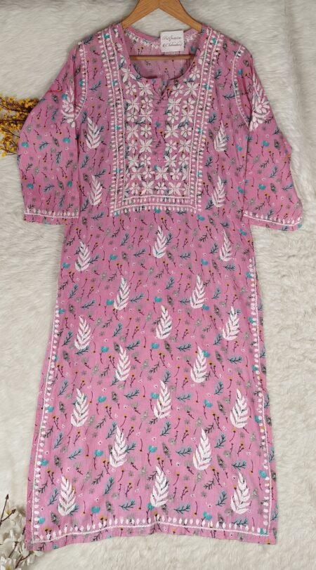 Chikankari Cotton Printed Kurta