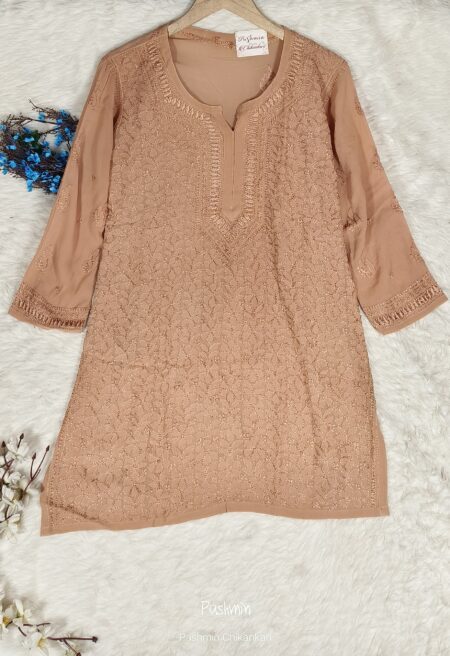 Fawn Chikankari Viscose Shadow Work Top