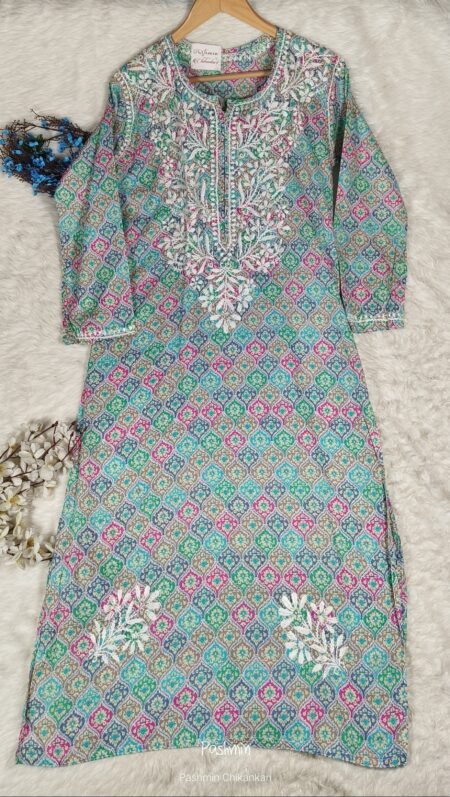 Chikankari Multi Color Cotton Kurta