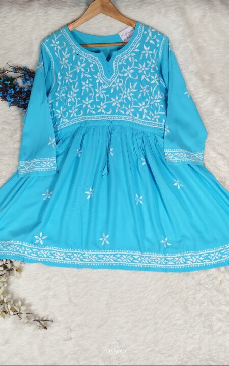 Chikankari Modal Cotton Peplum Top