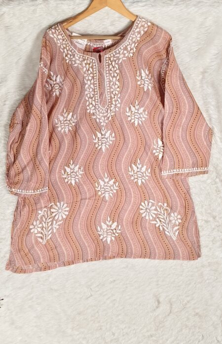 Chikankari Mulcotton Dot Print Plus Size Top