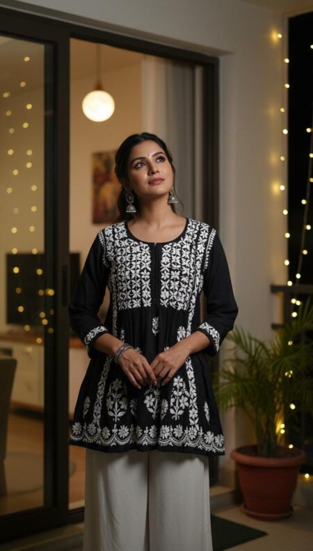 Chikankari Premium Modal Peplum Top