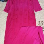 Chikankari Chanderi Tone To Tone Kurta Pant Set - XXL, Pink