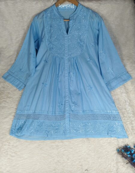 Chikankari Cotton Lace Work 1 Piece Dress