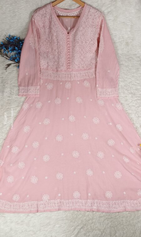 Chikankari Mulcotton Shadow Work Gown