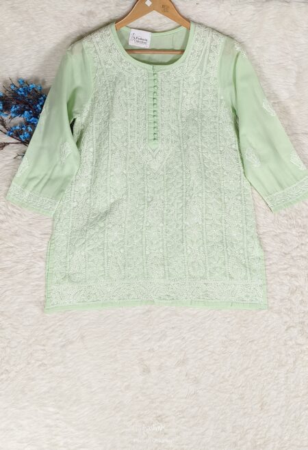 Chikankari Voile Cotton Shadow Work Top