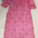 Chiakankari Kota Golden Lace Border Shadow Work Kurta - S, Pink